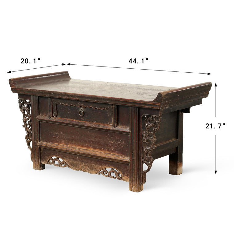 Antique cabinet with one drawer 44.1x20.1x21.7H image 3
