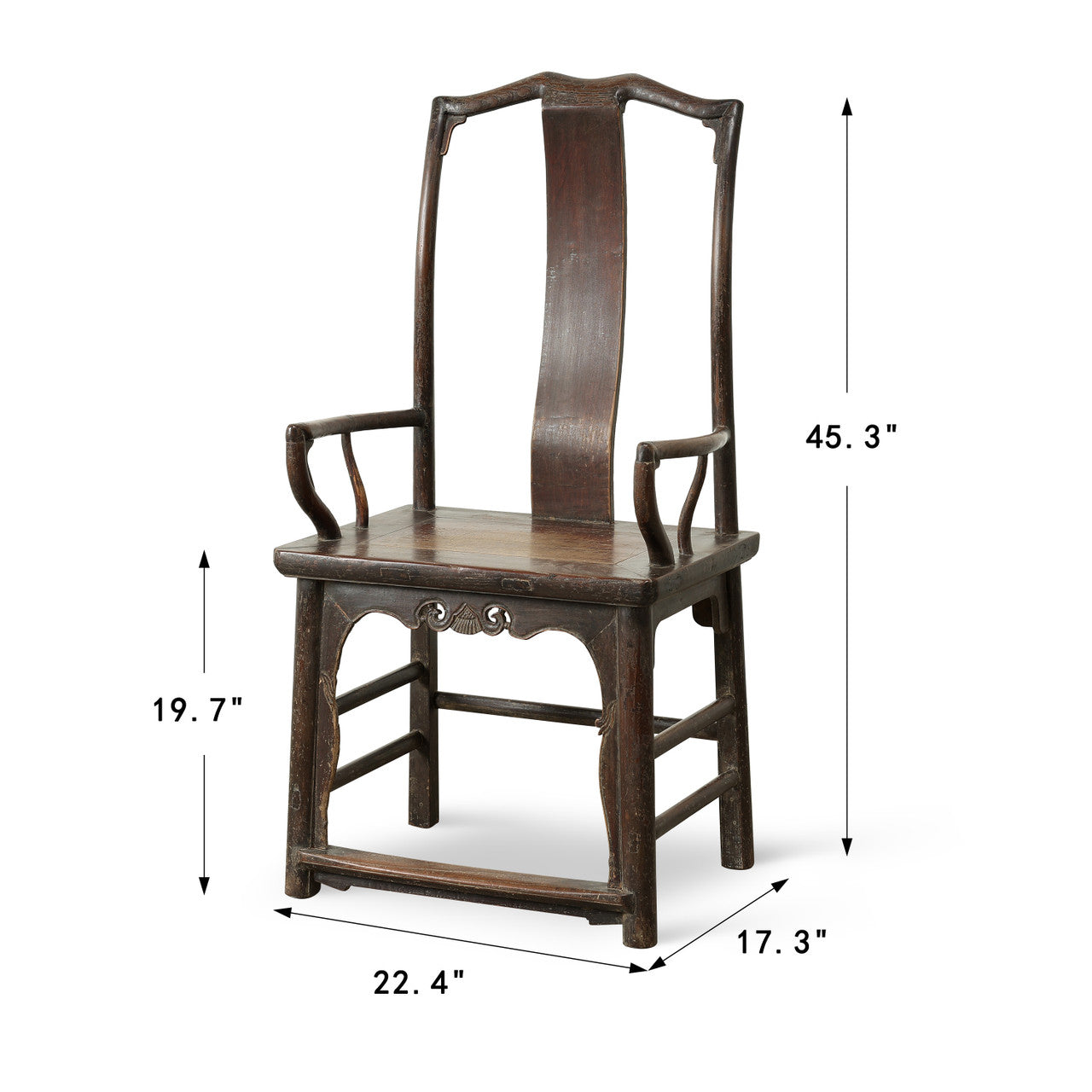 Pair of Antique Offical's Hat Chairs 22.4x17.3x45.3H
