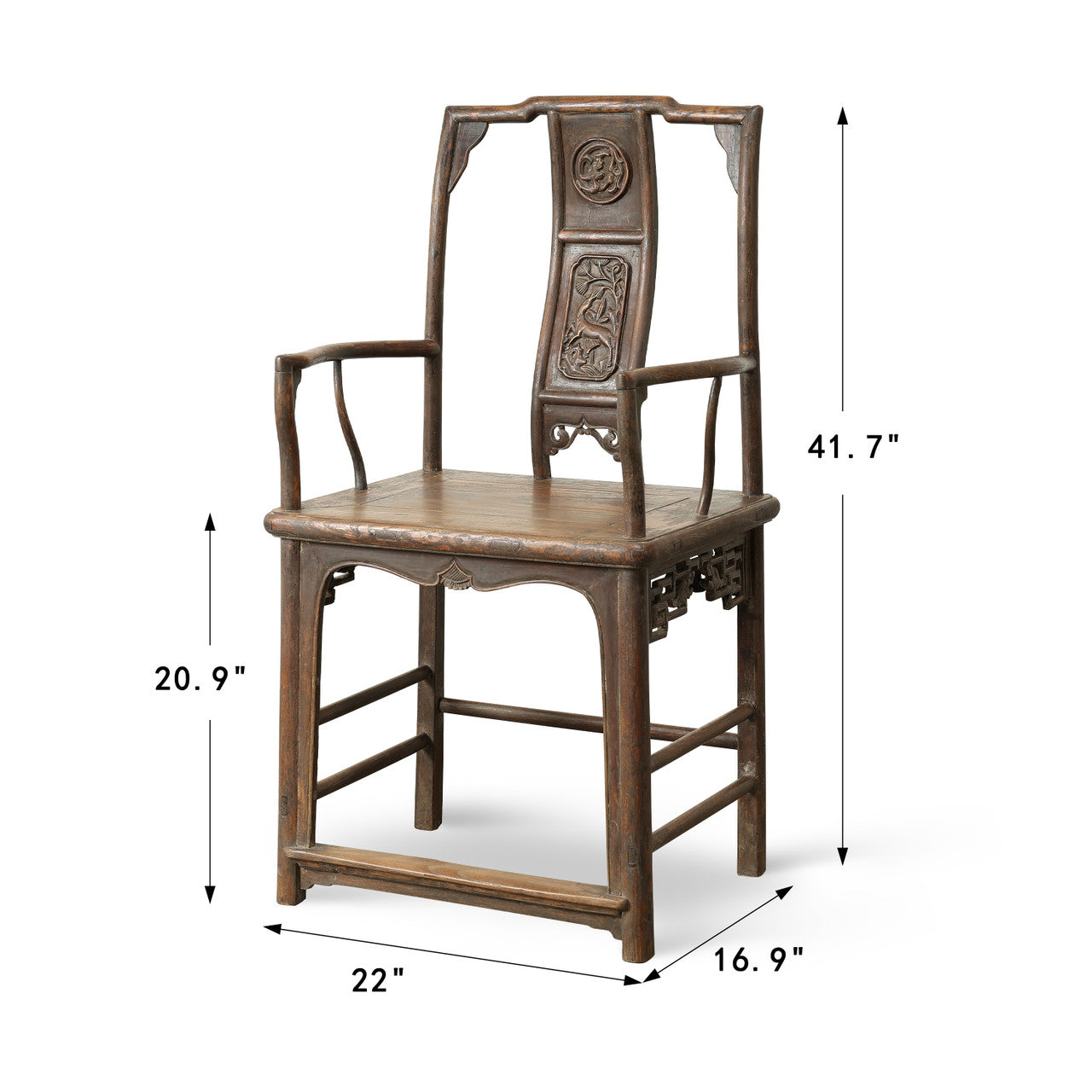 Antique Southern Official's Hat Chair 22.0x16.9x41.7H