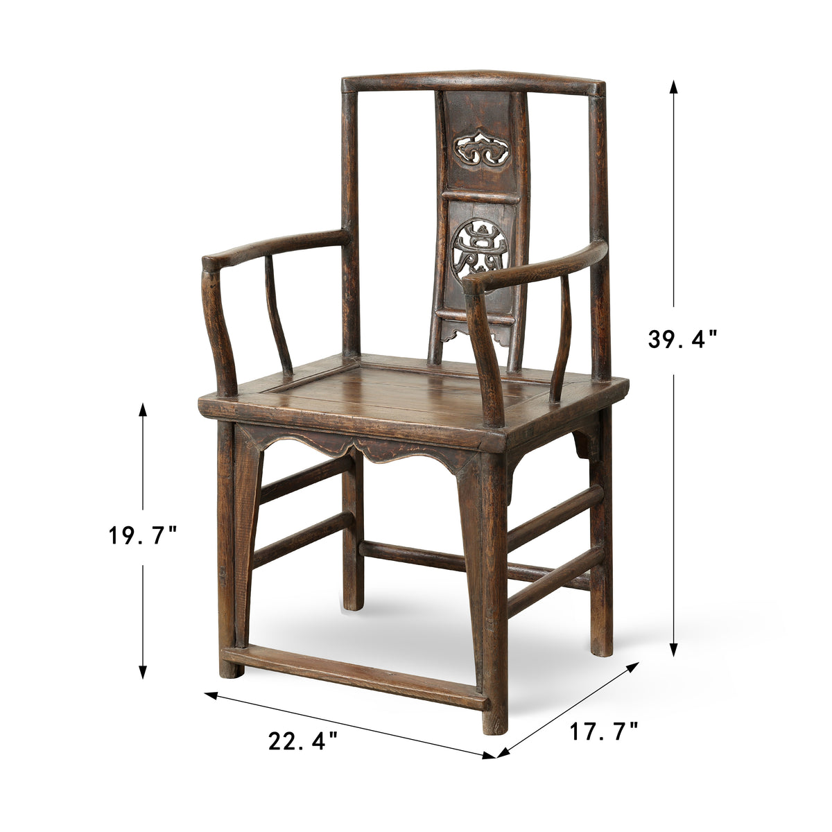 Antique Southern Official's Hat Chair 22.4x17.7x39.4H