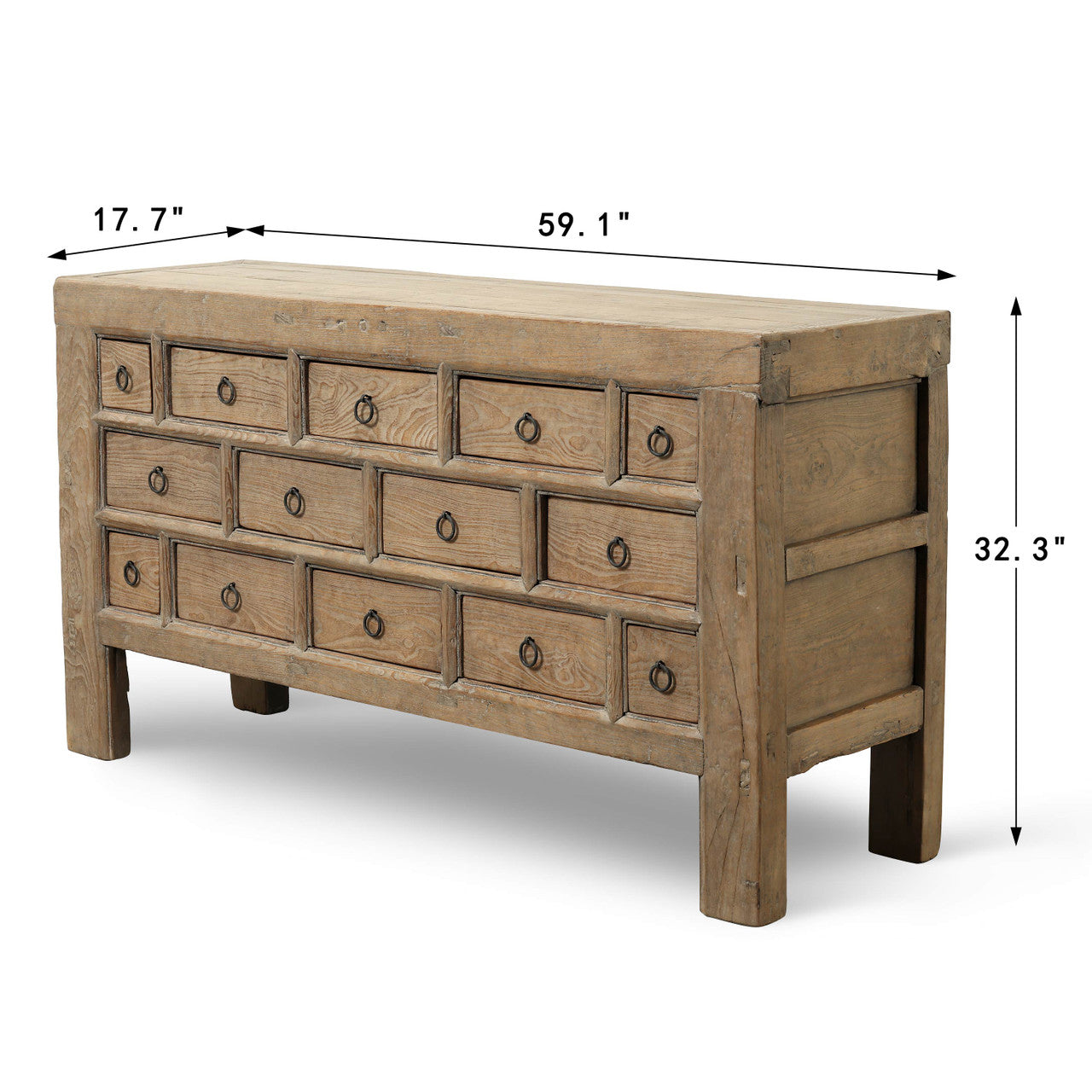 Vintage Chest of Drawers 59.1"x17.7"x32.3"H