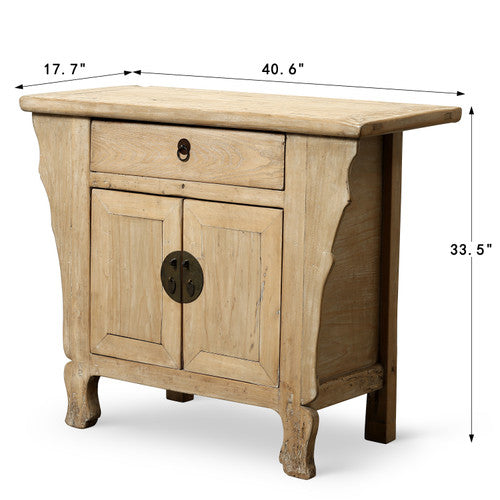 Antique Entrance Cabinet Weathered Natural 40.6"x17.7"x33.5"H Walnut Wood image 2