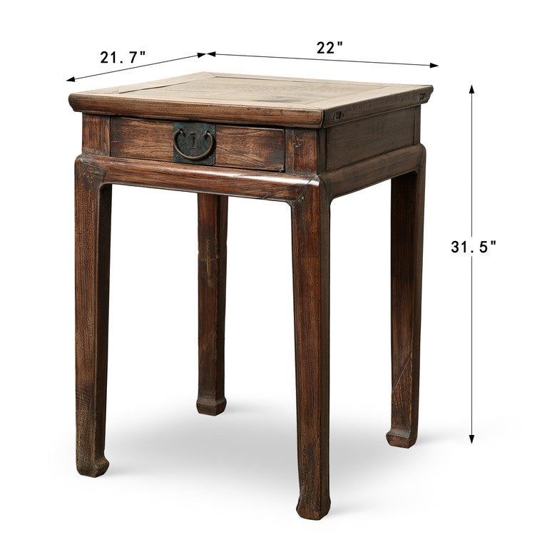 Antique Beechwood Side Table 22"x21.7"x31.5"H image 3