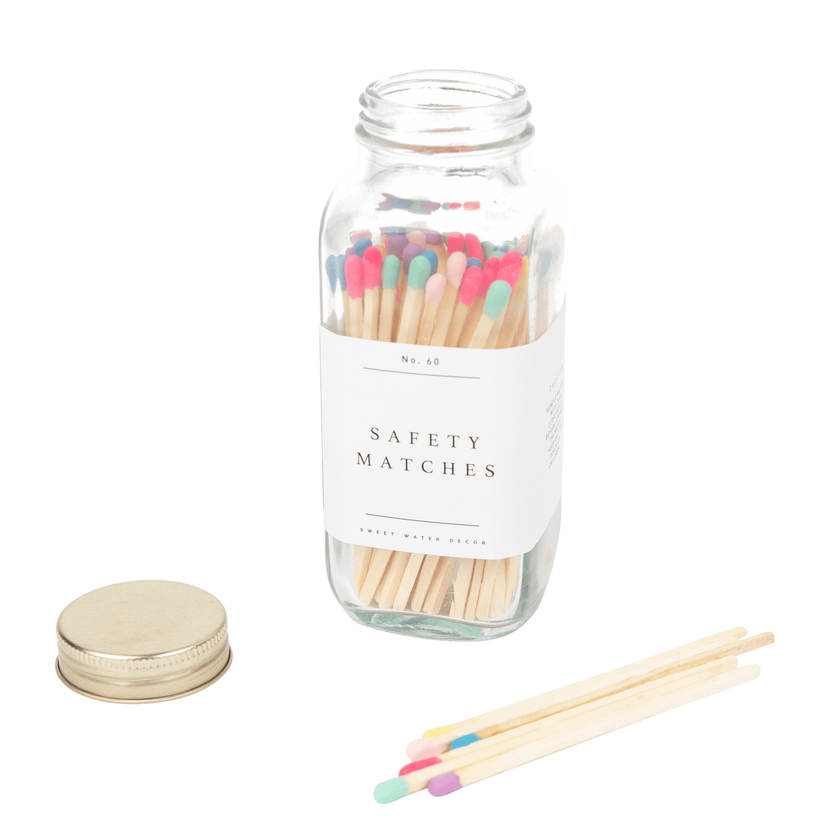 Multicolor Rainbow Safety Matches - 60 Count, 3.75" - Sweet Water Decor, view 7