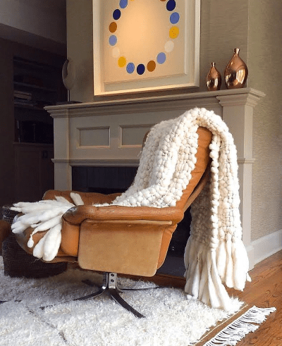 Clouds Chunky Knit Throw Blanket - Homelosophy, view 2