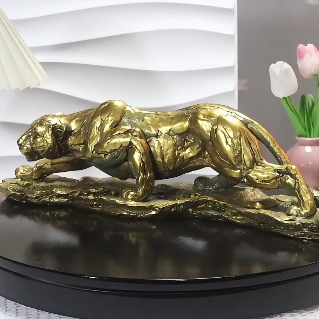 Golden Leopard Statue