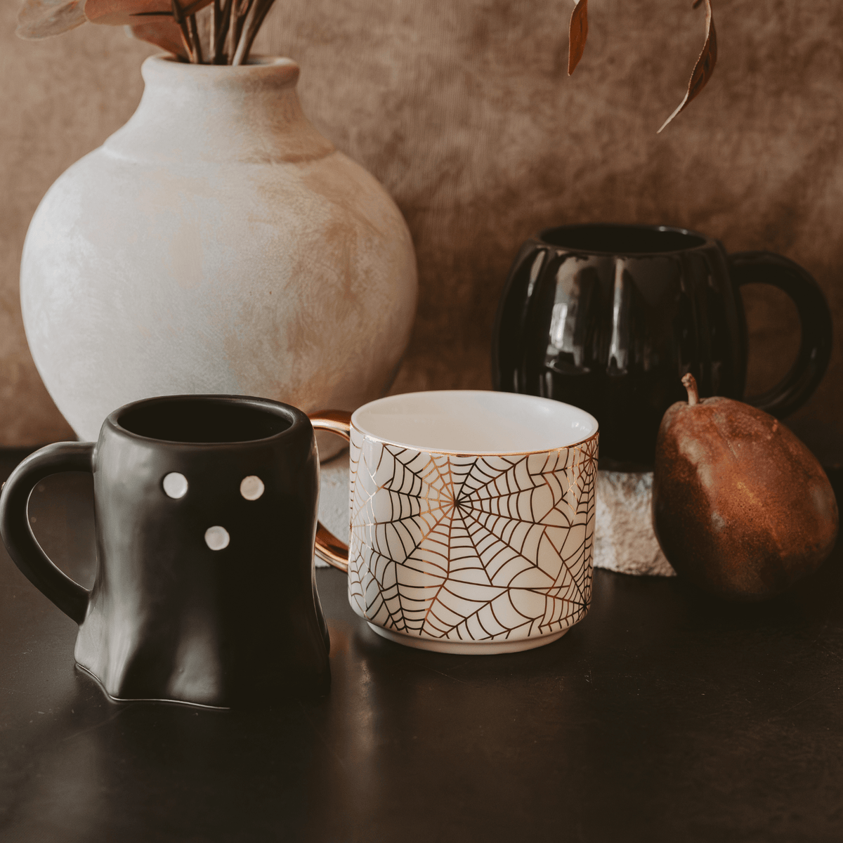 Black Pumpkin 19 oz Figural Coffee Mug - Sweet Water Decor, view 4