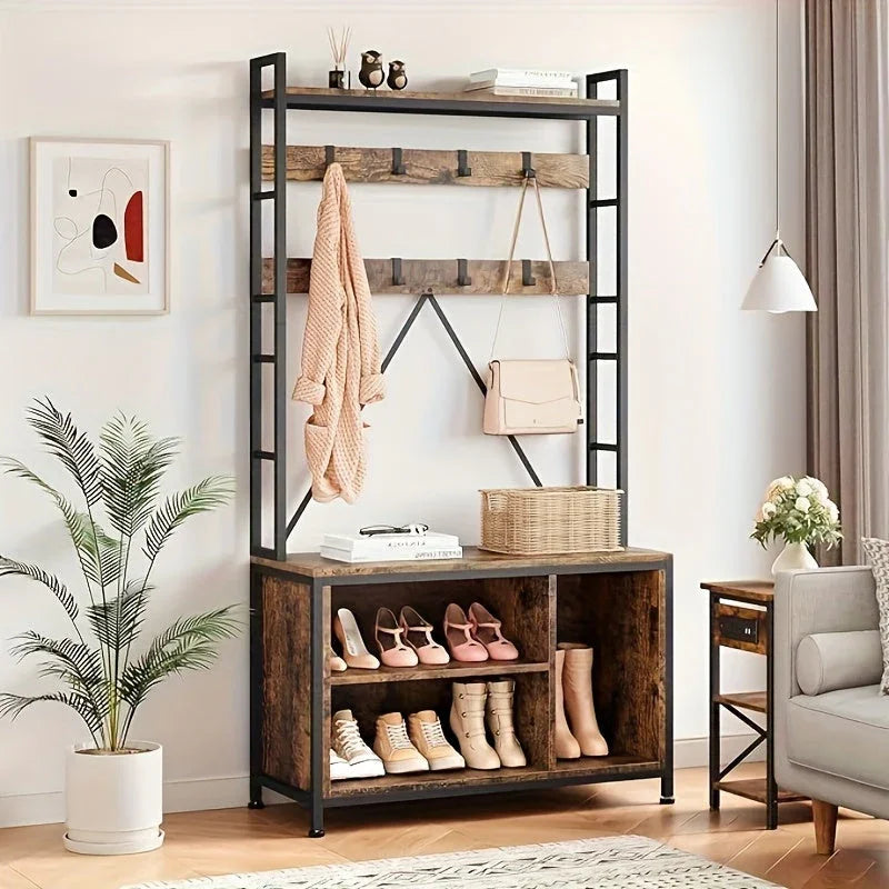 Hall Tree - Storage Wooden Bench