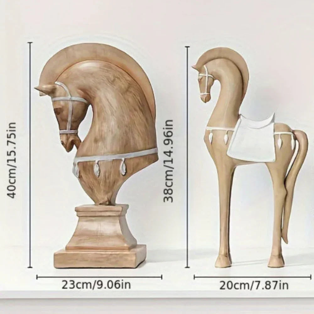 Handcrafted Wooden Horse Figurine with Carved Detail for Your Home