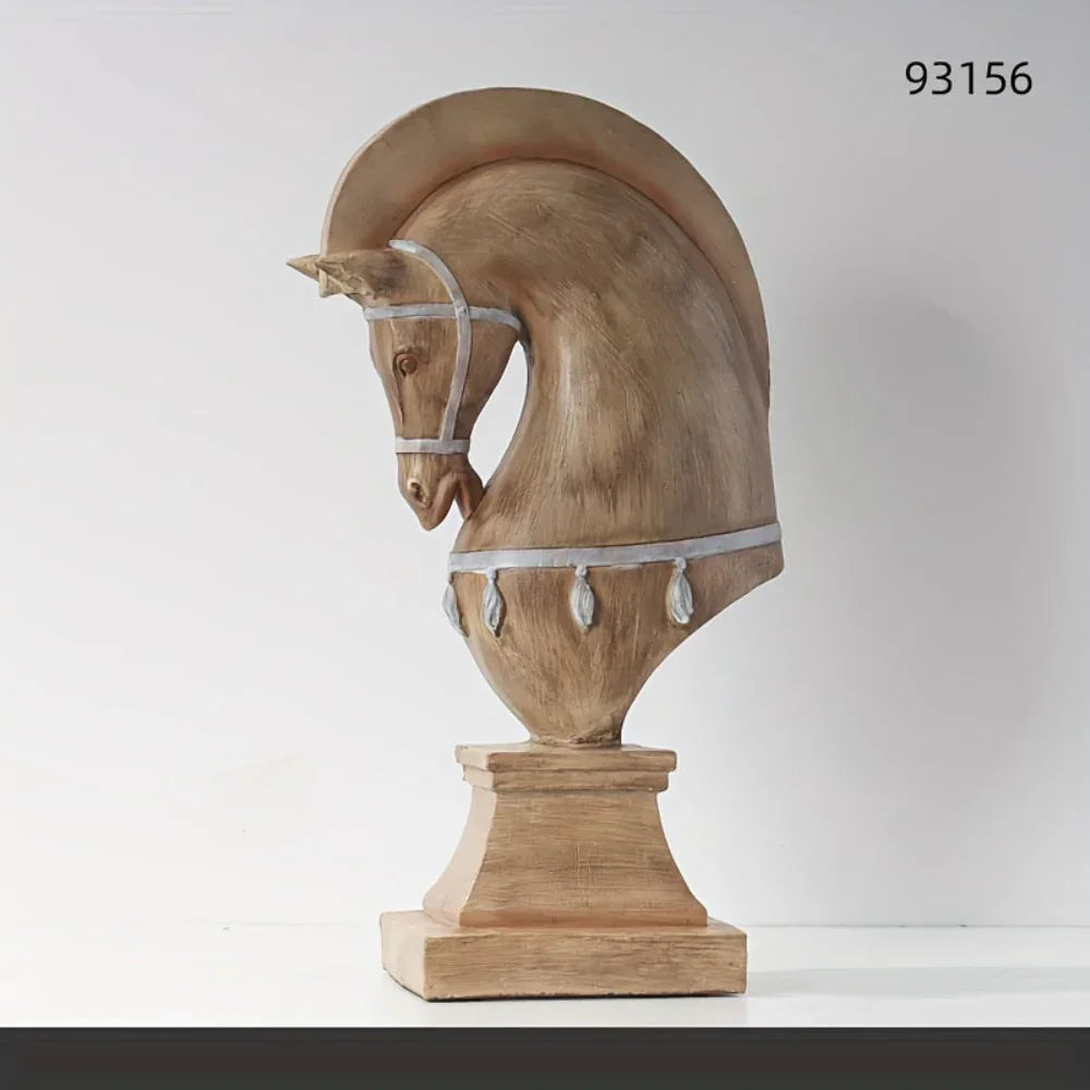 Handcrafted Wooden Horse Figurine with Carved Detail for Your Home