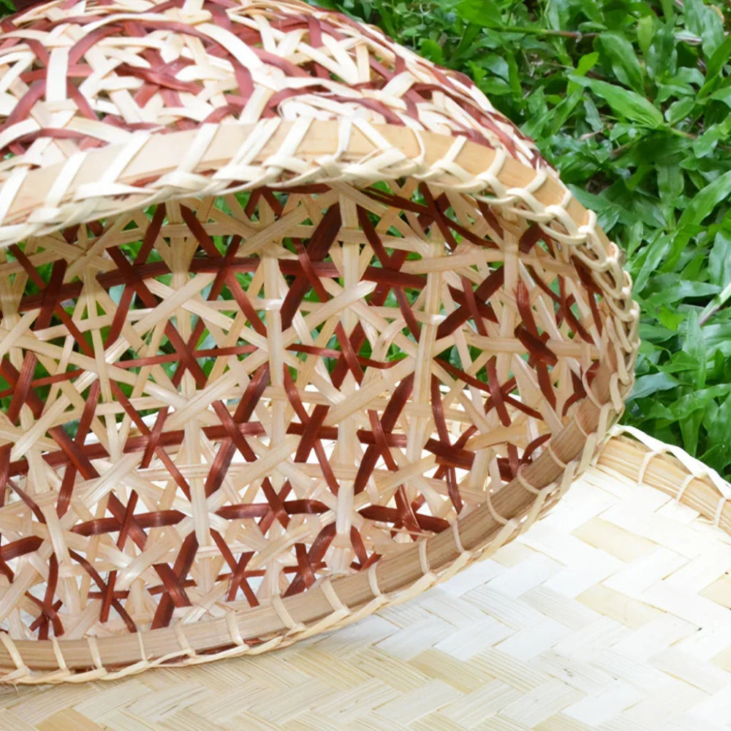 Handmade Bamboo Dining Cover and Hollow Woven Storage Basket