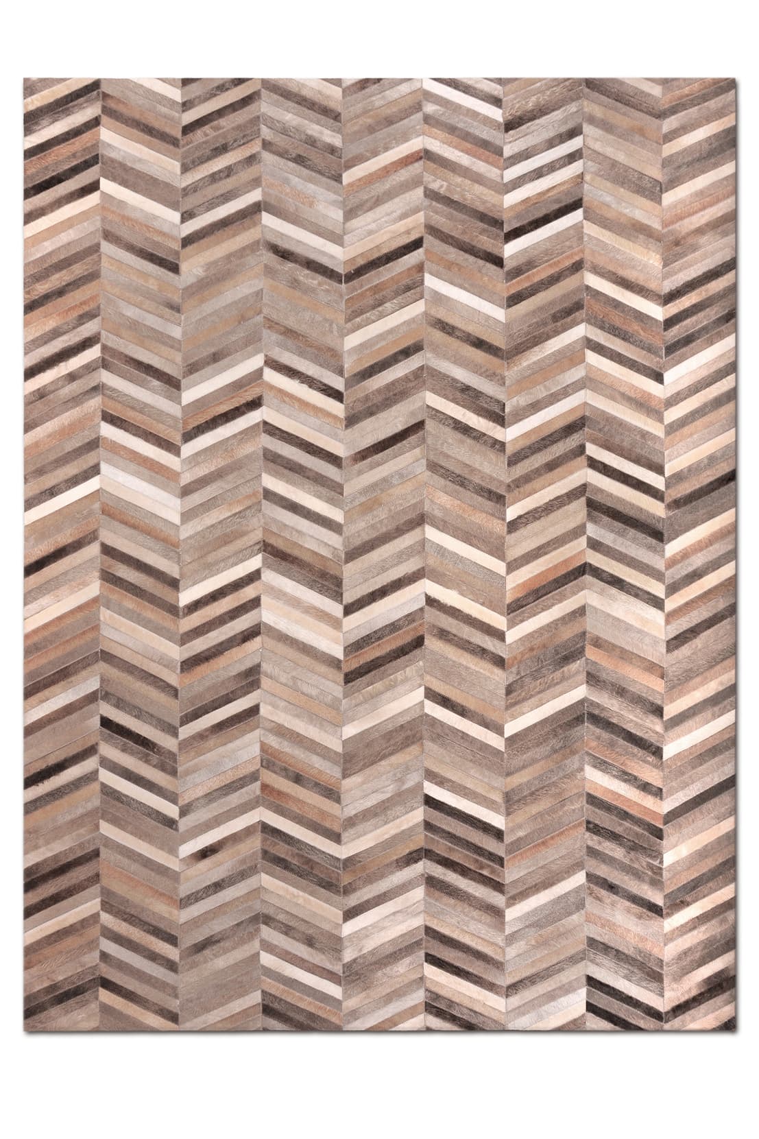 HERRINGBONE LONG – Large Patchwork Cowhide Rug - Homelosophy, view 2