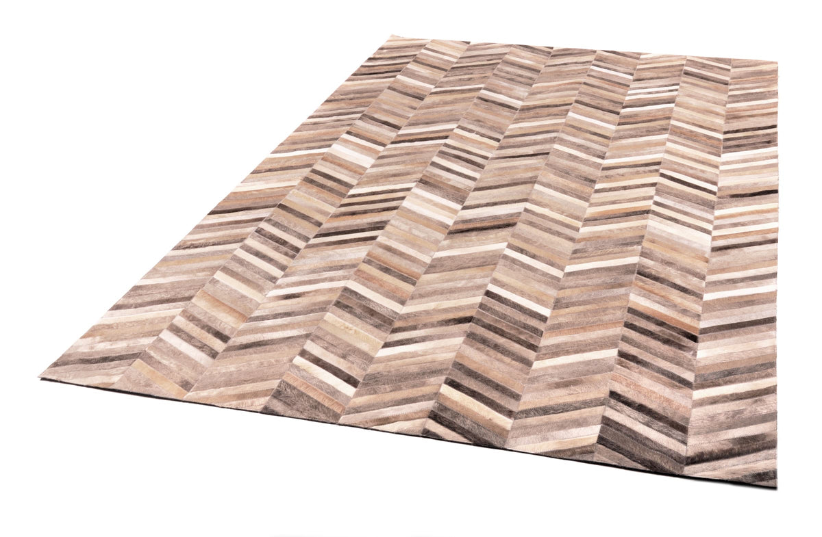 HERRINGBONE LONG – Large Patchwork Cowhide Rug - Homelosophy, view 5