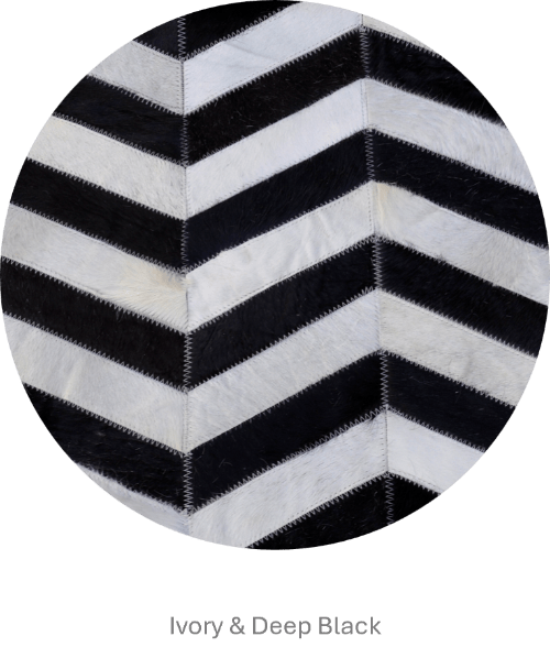 HERRINGBONE WIDE – Custom Patchwork Cowhide Rug for Interior Designers - Homelosophy, view 6