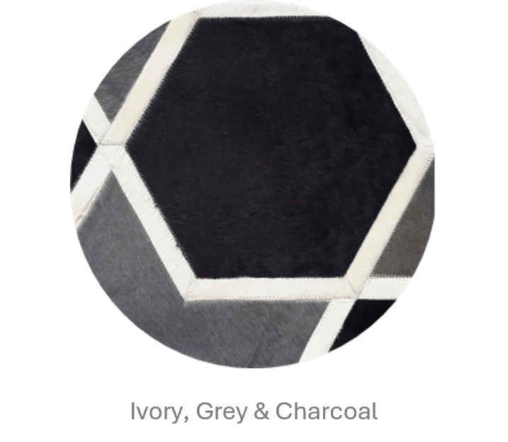 HEXAGON – Modern Patterned Rug in Organic Hide - Homelosophy, view 9