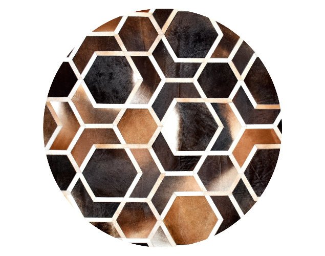 HEXAGON – Modern Patterned Rug in Organic Hide - Homelosophy, view 5