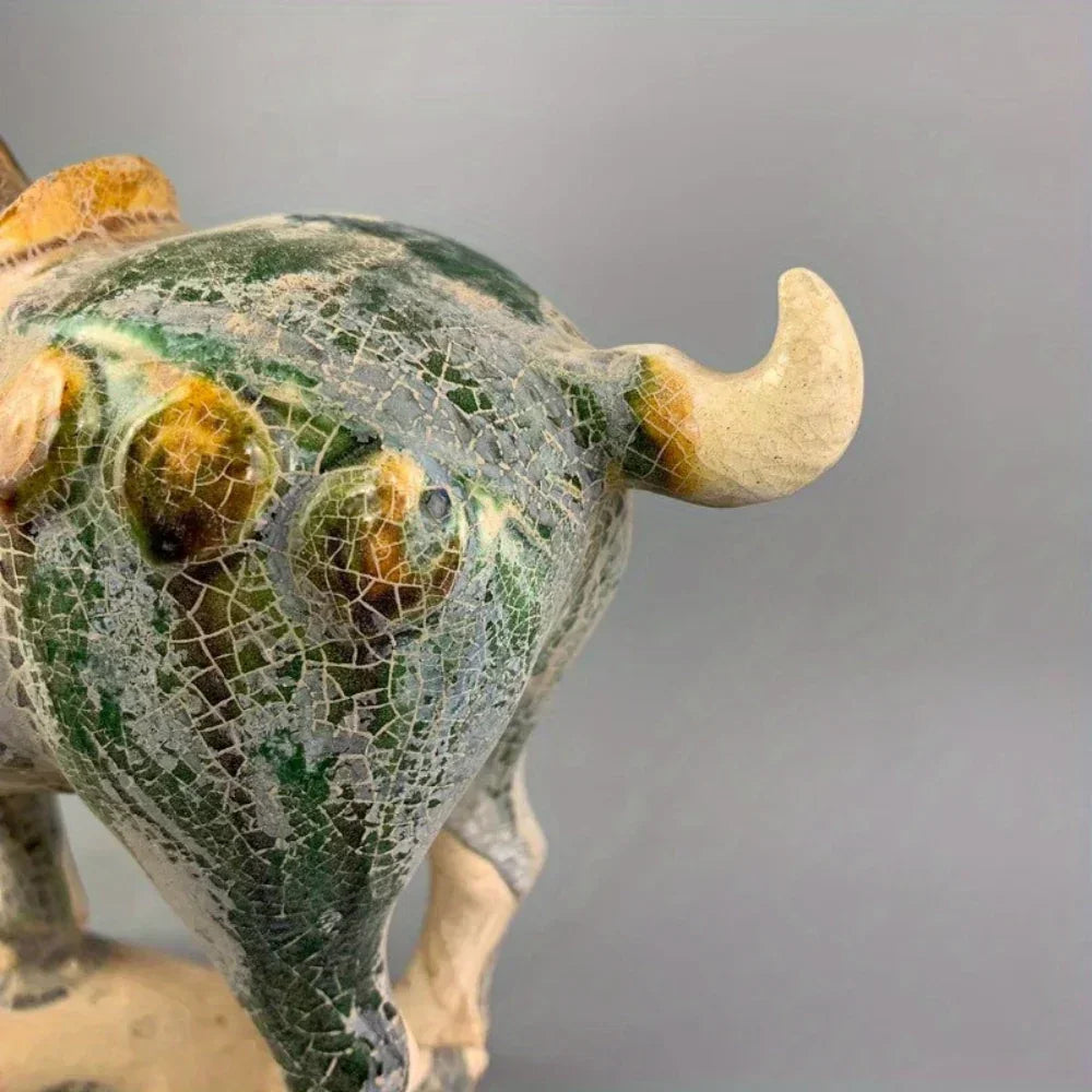 Horse Figurine with Green Crackle Glaze for Your Home Decor