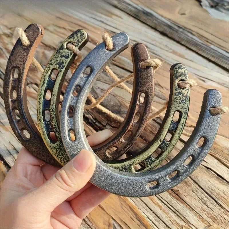 Horseshoe Decor - Retro Yellow Hemp Rope Hanging