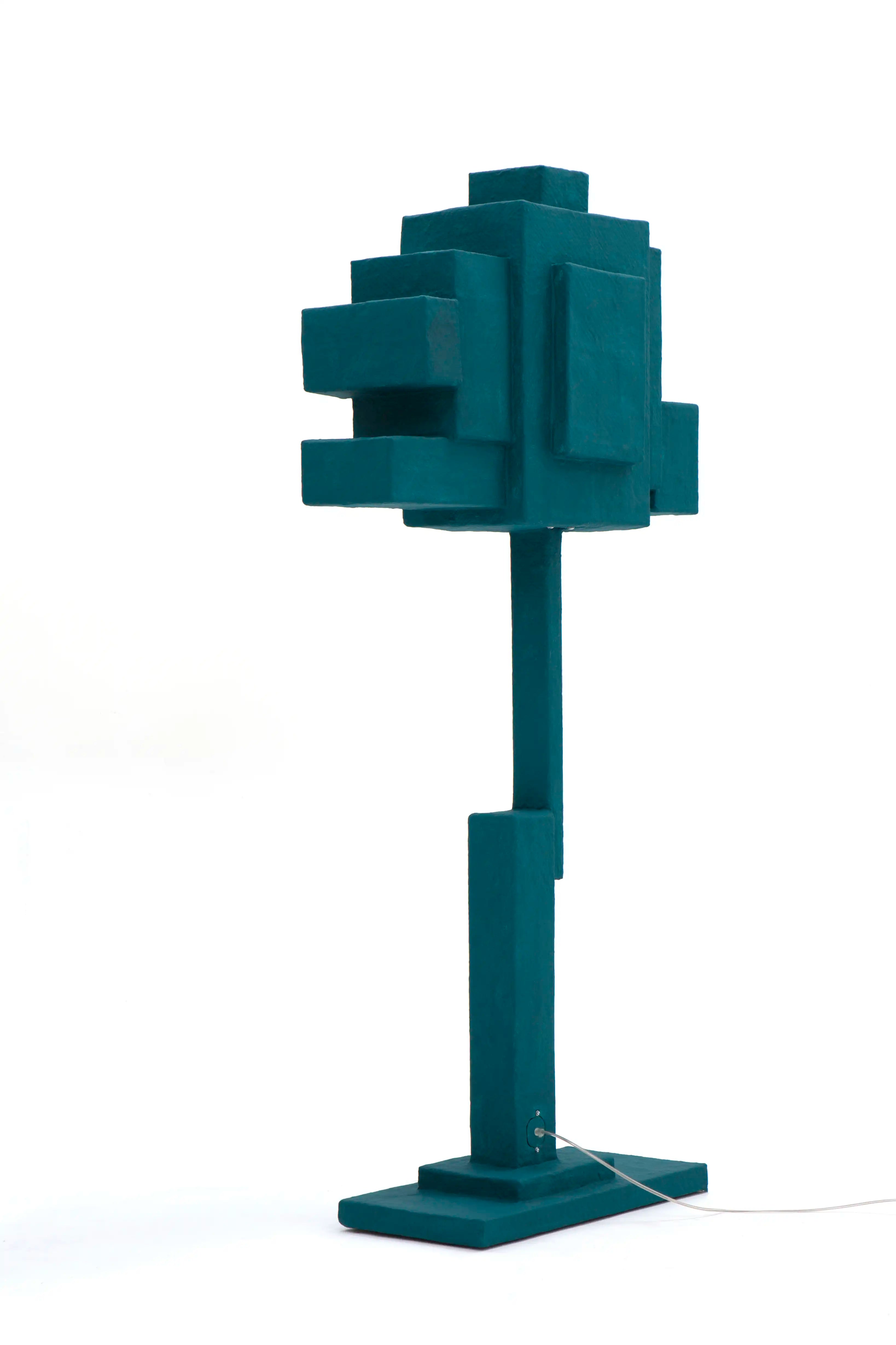 Teal Upcycled Floor Lamp - BOX-1 by Studio Josha