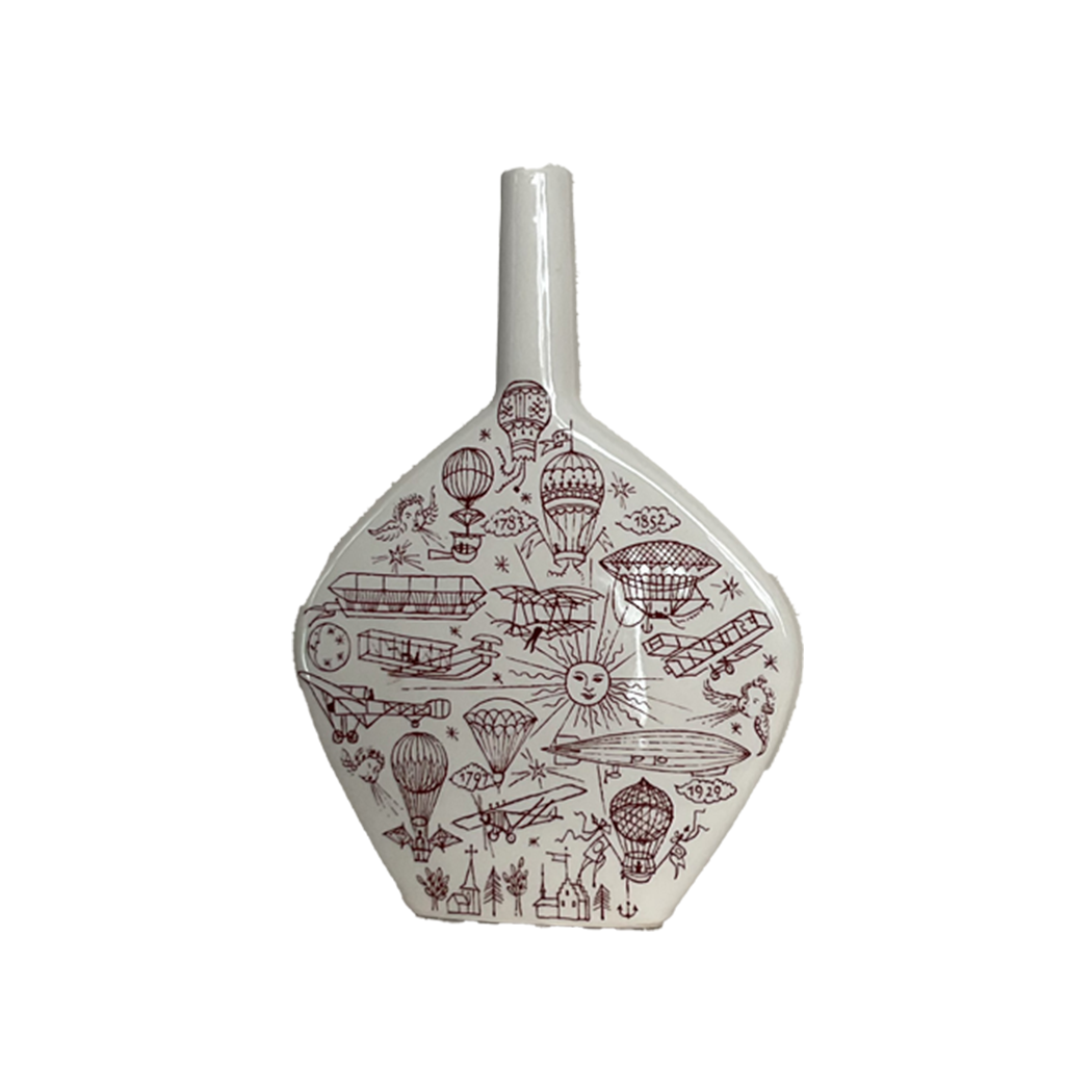 Vintage Ceramic Vase with Burgundy Design - Source by Studio Skara