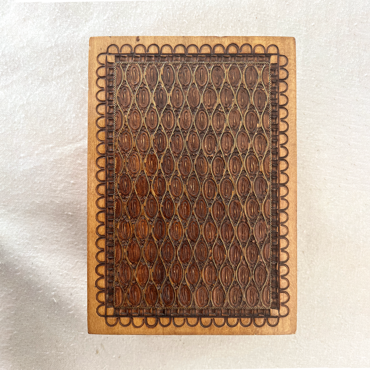 Vintage Carved Wood Box - Source by Studio Skara, view 2