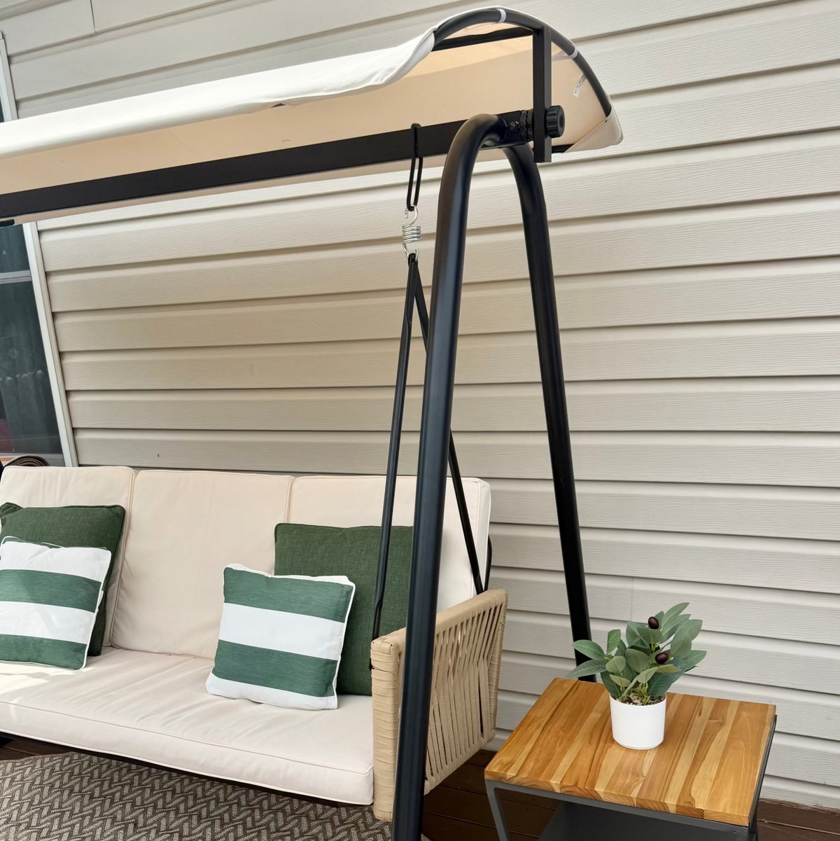 East Green Parker Patio Swing with Canopy Stand