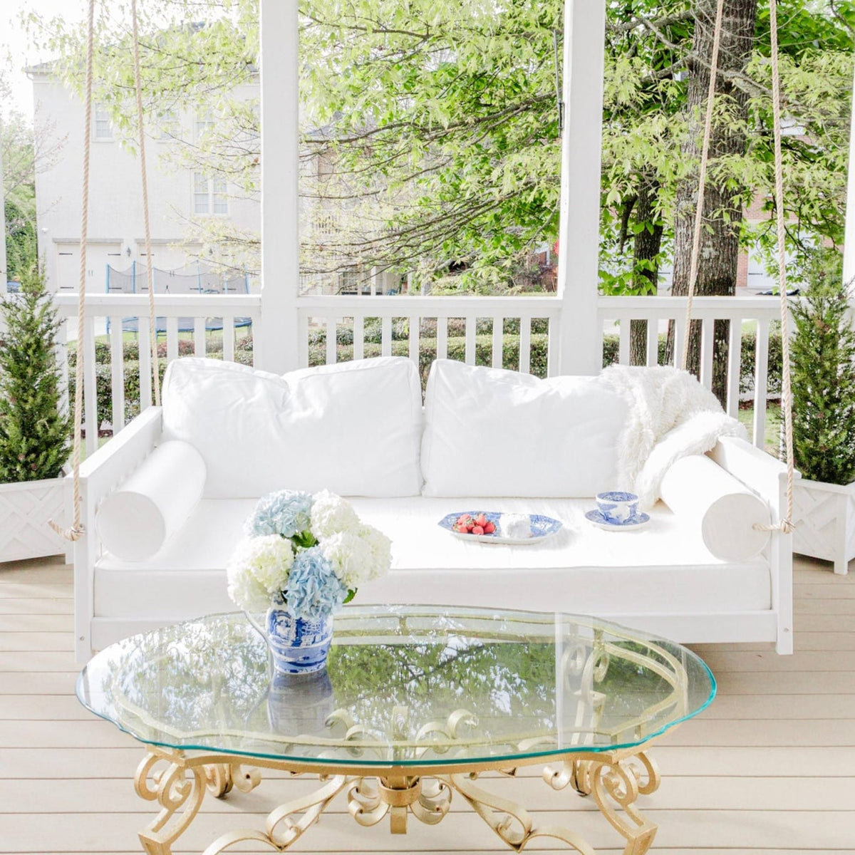 East Green Beckett Poly Lumber Daybed Swing