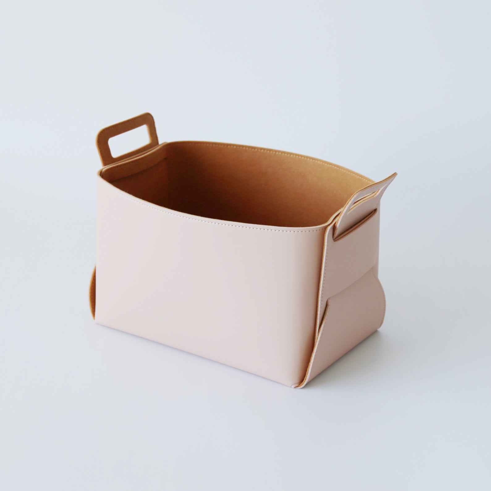 Set of 2 Aqua Tan Foldable Storage Basket