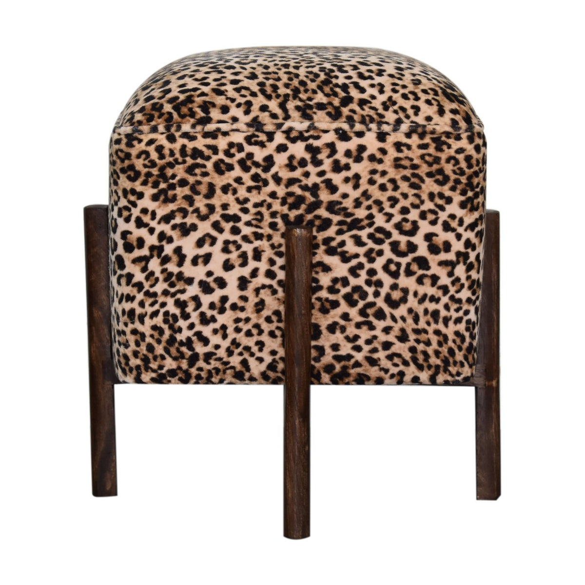 Leopard Footstool — handmade mango wood furniture by Artisan Furniture