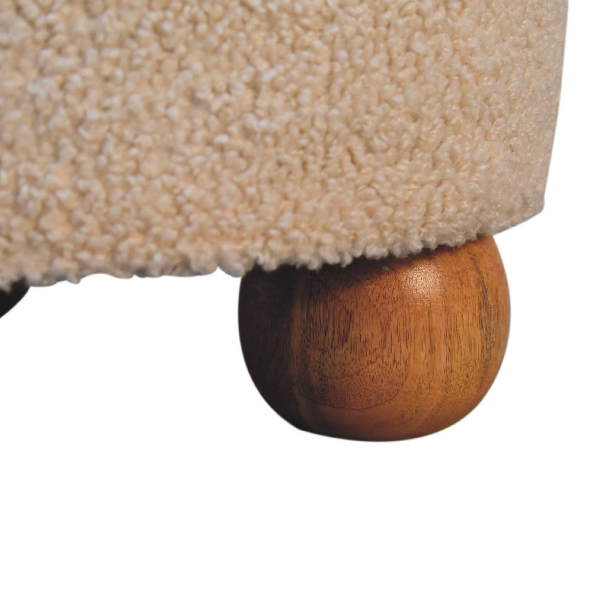 Cream Boucle Buffalo Footstool — Artisan Furniture IN3499, view 5