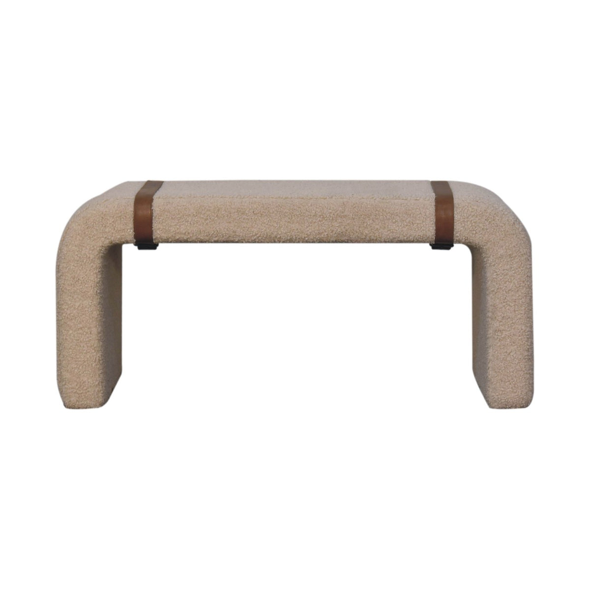 Boucle Leather Strap Bench — Artisan Furniture IN3696, view 1