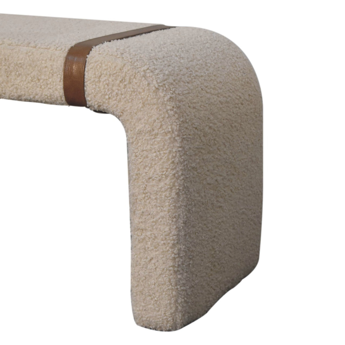 Boucle Leather Strap Bench — Artisan Furniture IN3696, view 5