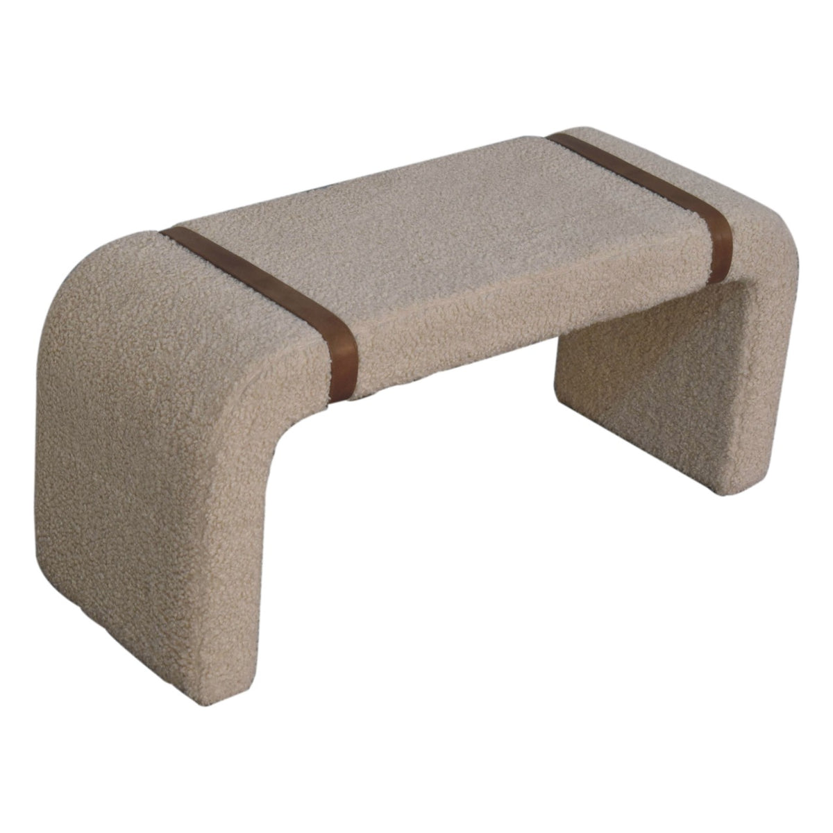 Boucle Leather Strap Bench — Artisan Furniture IN3696, view 6