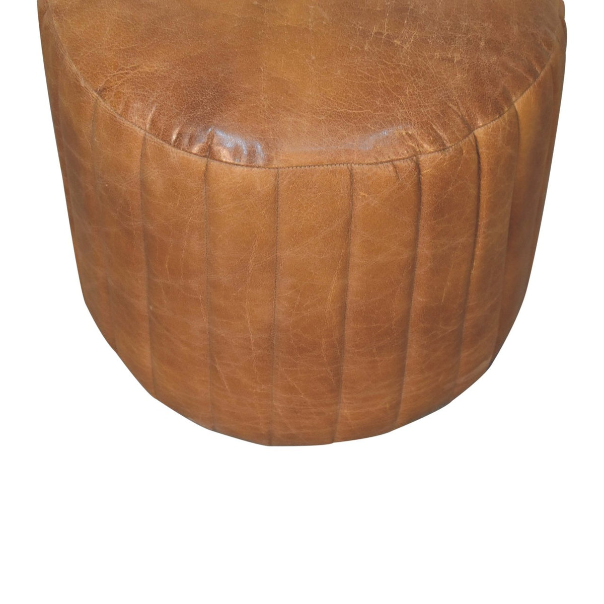 Buffalo Leather Boucle Footstool — Artisan Furniture IN3736, view 4