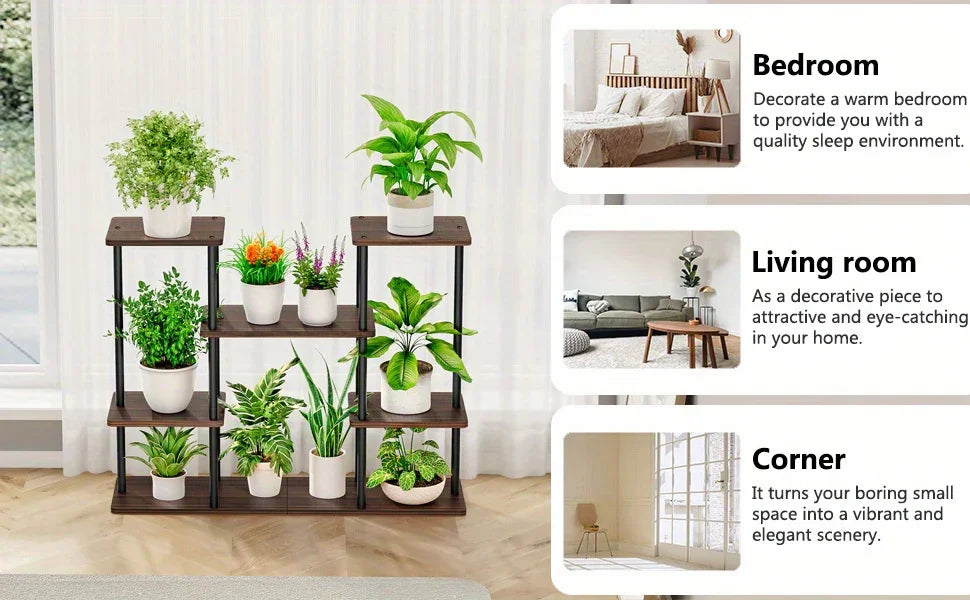 4-Tier Metal Plant Stand Indoor 10 Pot Tiered Flower Holder