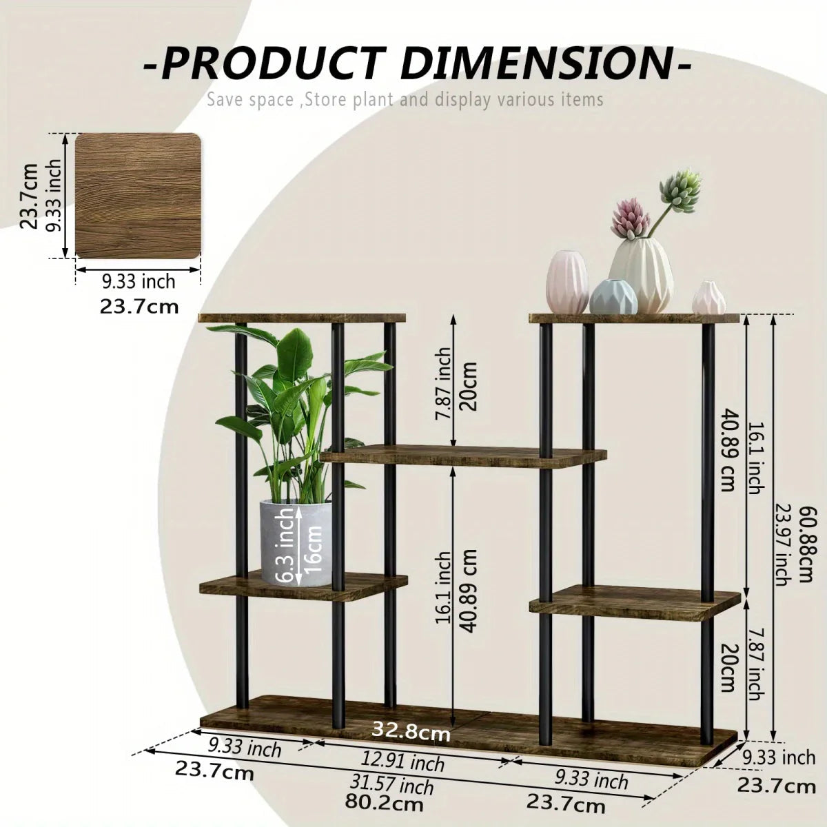4-Tier Metal Plant Stand Indoor 10 Pot Tiered Flower Holder