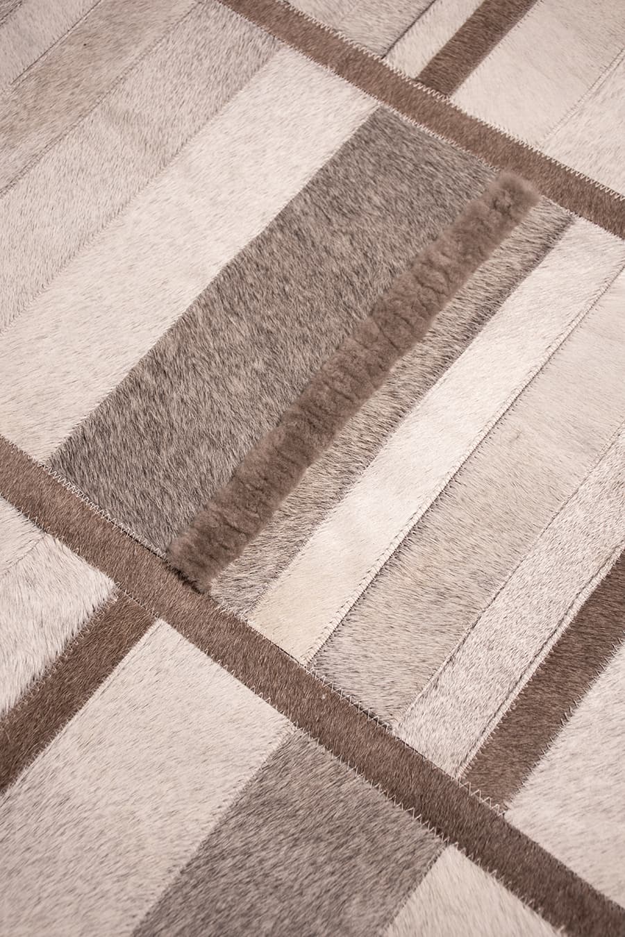 INTERSECTION – Custom Cowhide & Shearling Rug - Homelosophy, view 5