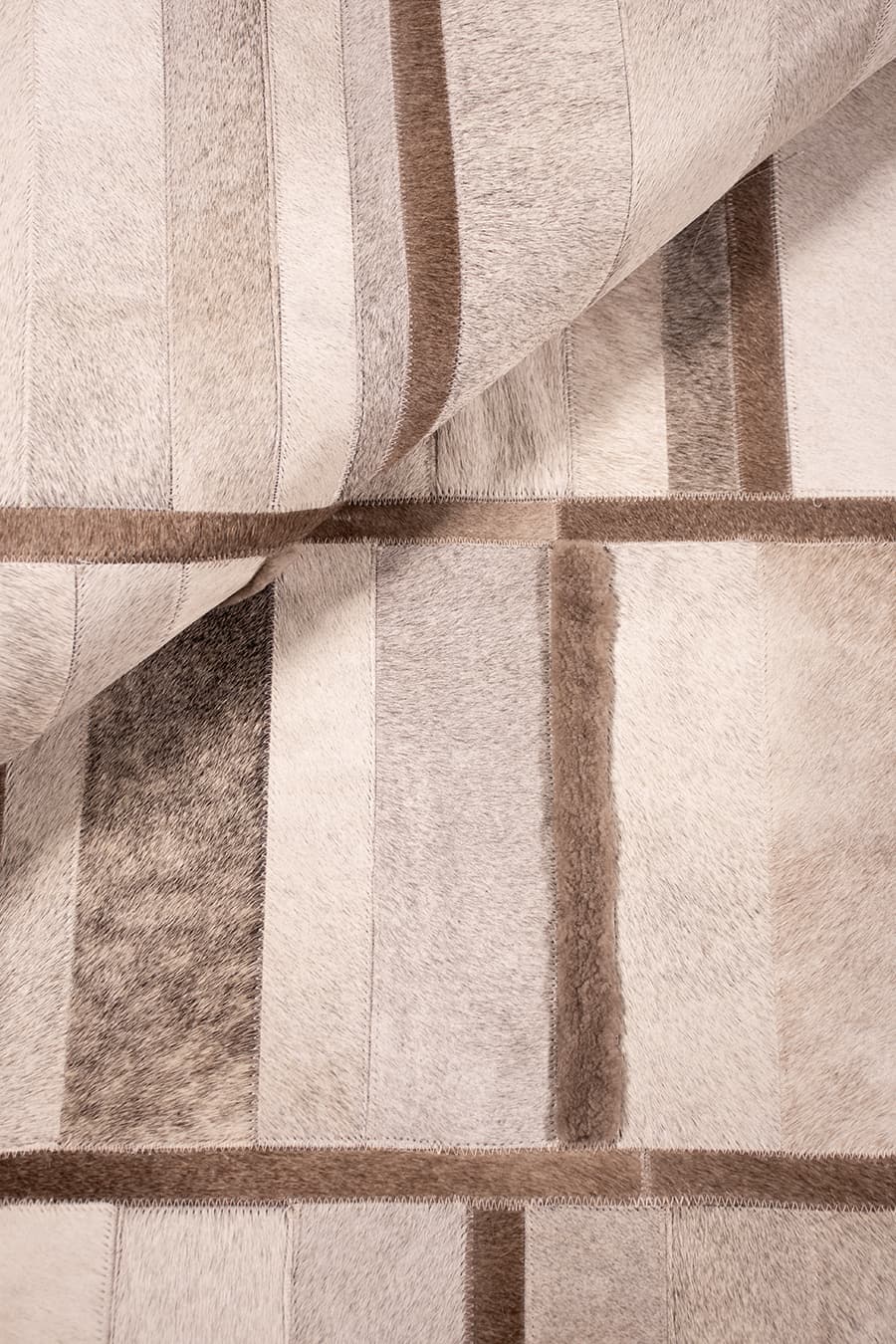 INTERSECTION – Custom Cowhide & Shearling Rug - Homelosophy, view 3