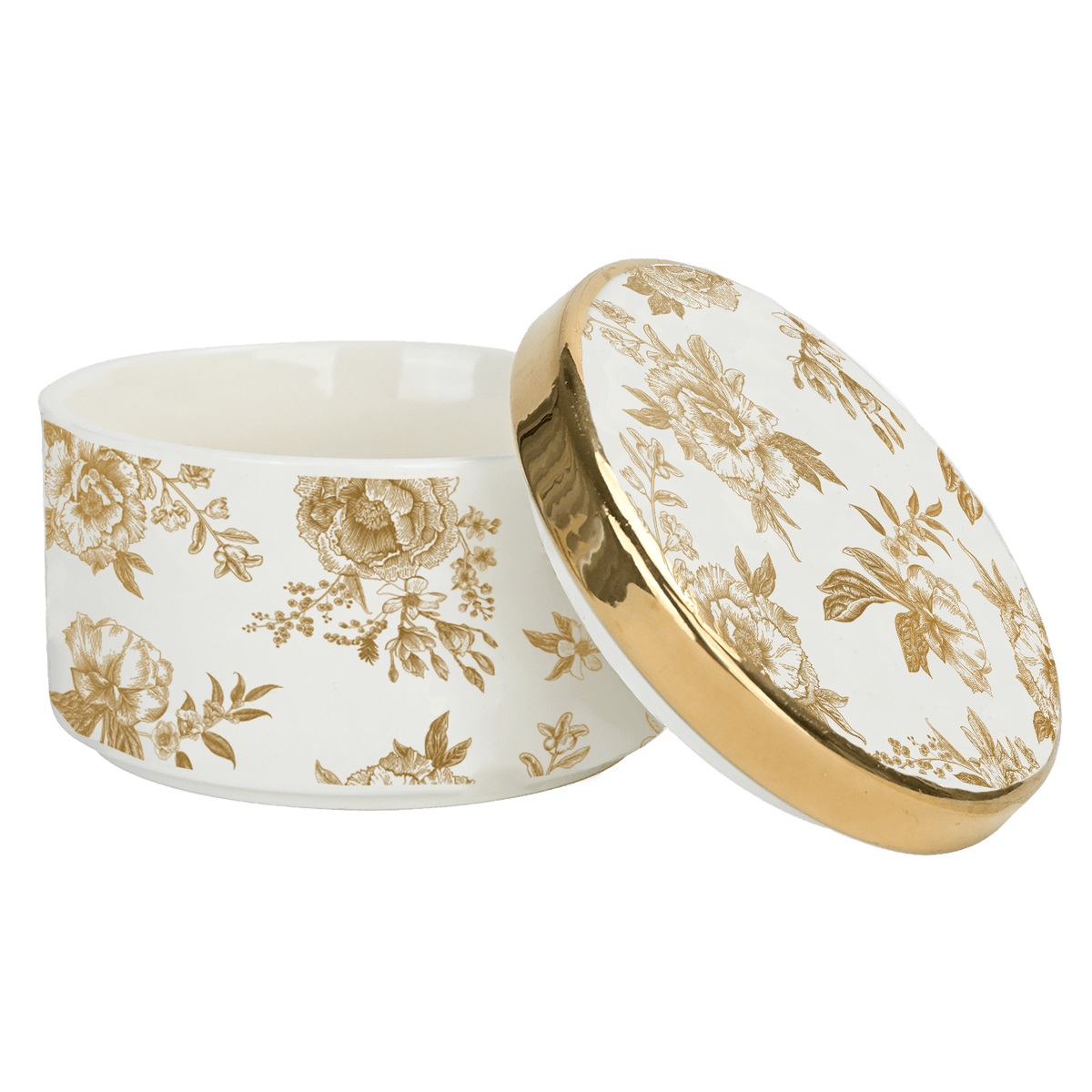 Gold Delft Trinket Dish with Lid - Sweet Water Decor