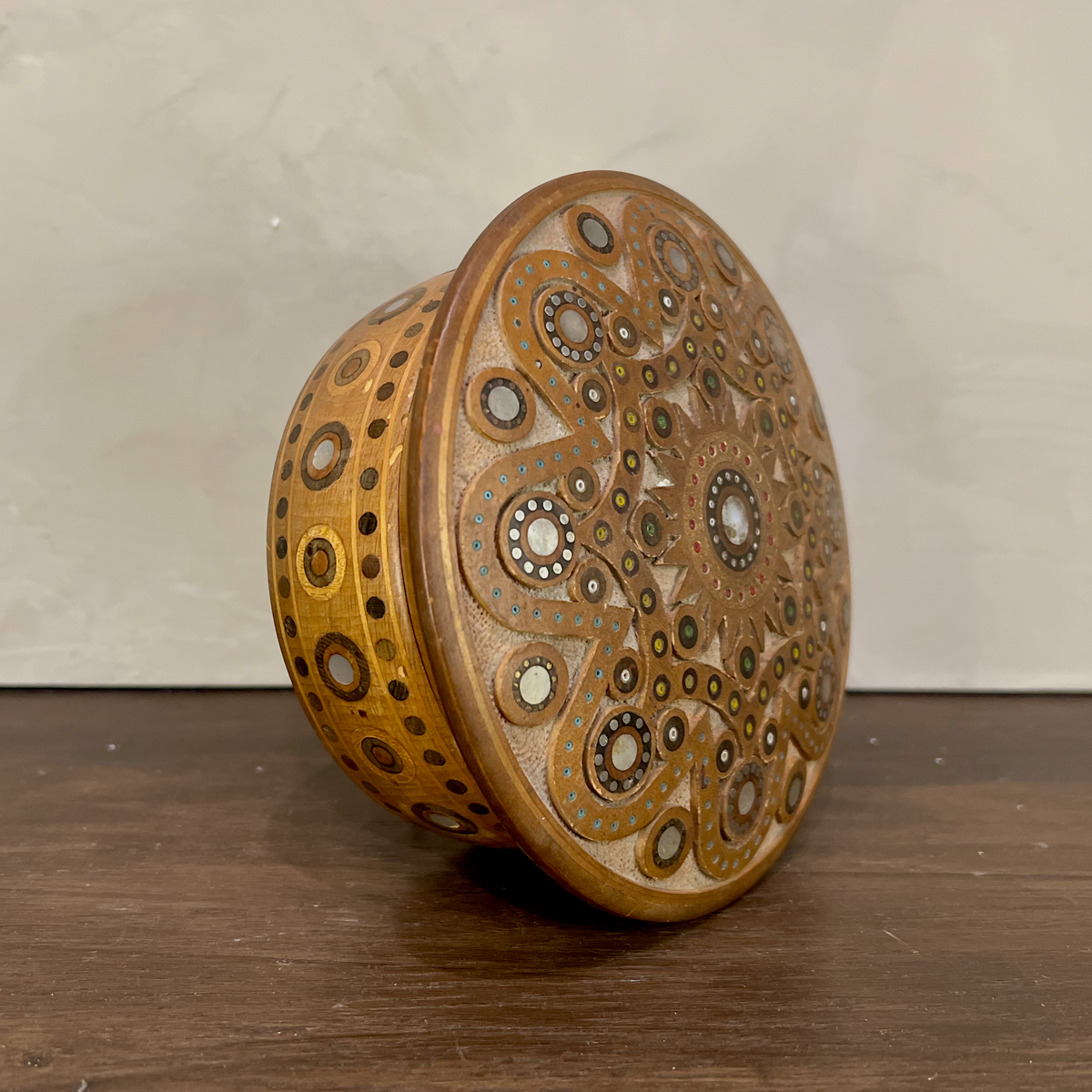 Kalyna Vintage Round Carved Keepsake Box - Source by Studio Skara, view 3