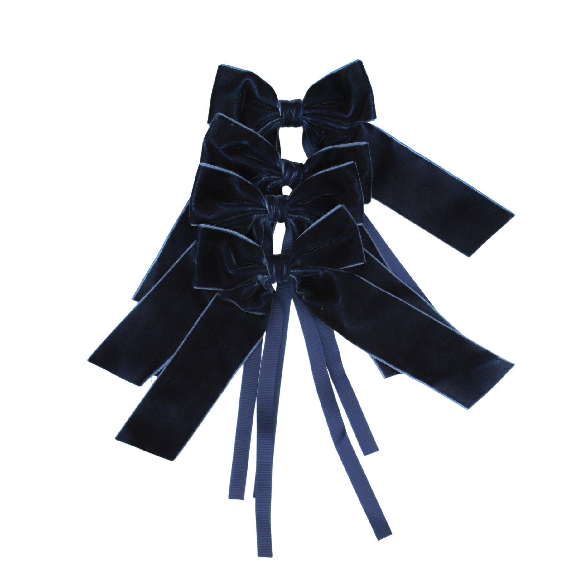 Blue Velvet Napkin Bow Tie - Set of 6