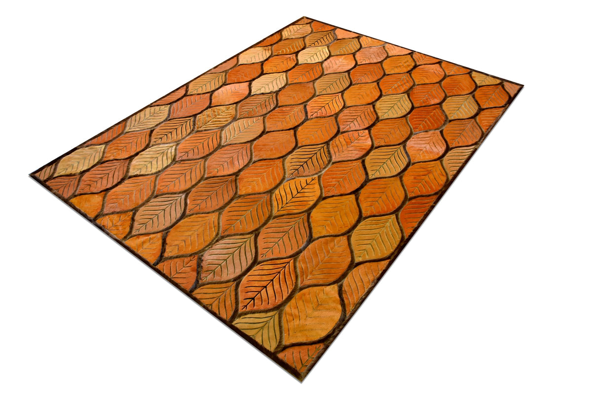LEAVES - Custom Oversized Cowhide Rug - Homelosophy, view 7