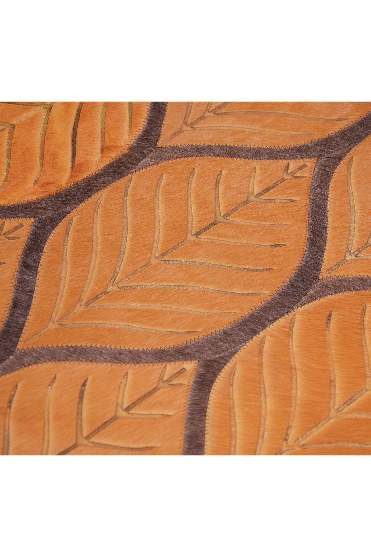 LEAVES - Custom Oversized Cowhide Rug - Homelosophy, view 3
