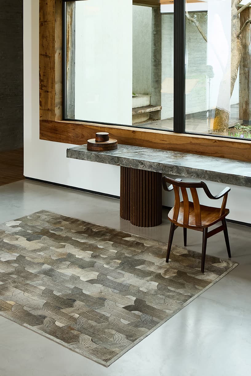 LOOP LASERED - Custom Cowhide Rug - Homelosophy, view 7