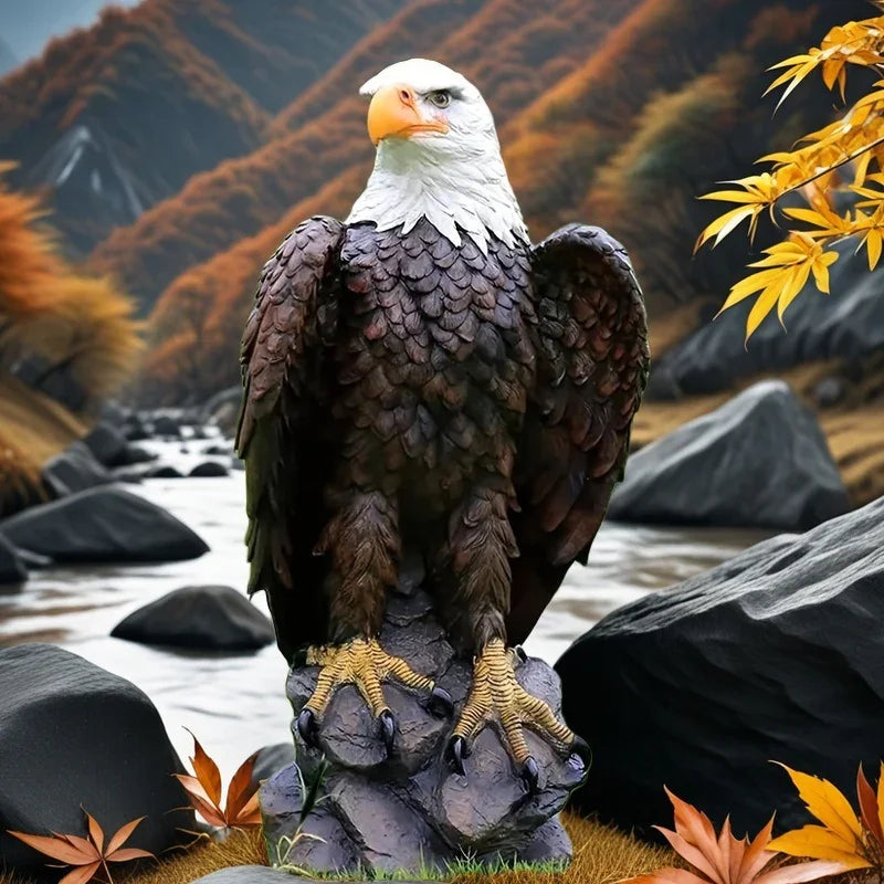 Majestic 24 Inch Bald Eagle Garden Statue for Porch and Outdoor Decor