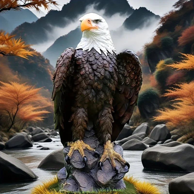 Majestic 24 Inch Bald Eagle Garden Statue for Porch and Outdoor Decor