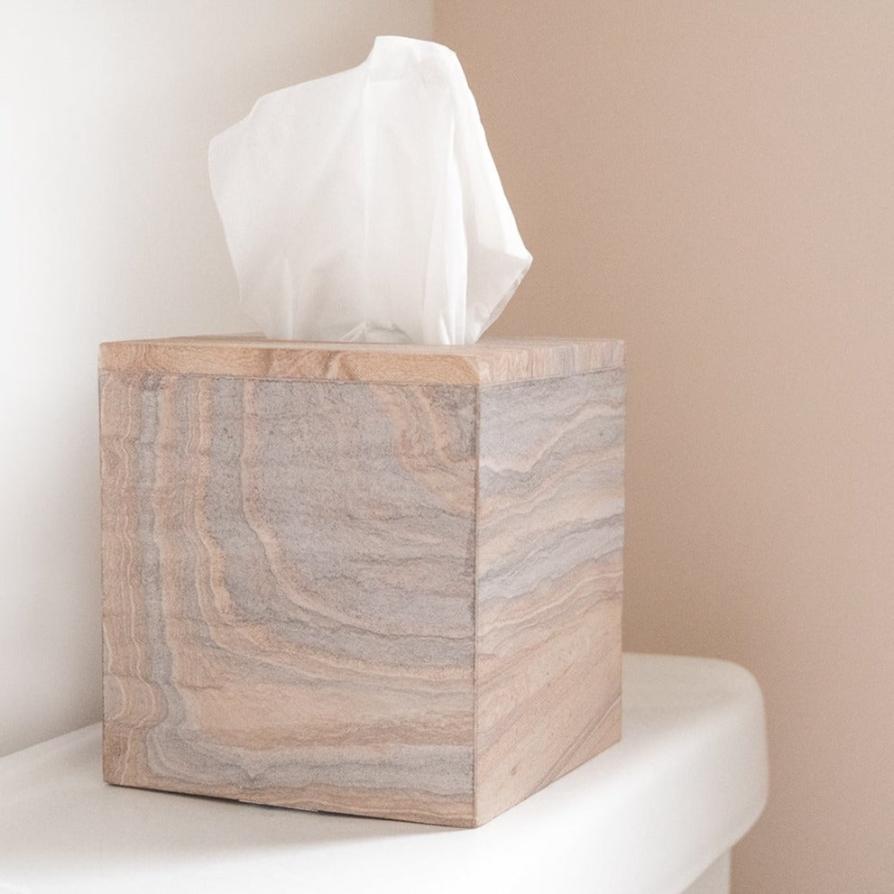 Malibu Sandstone Tissue Box - Source by Studio Skara, view 2