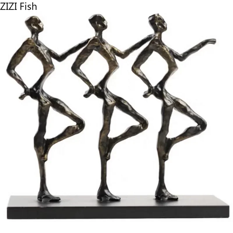 Abstract Dancing Figures Metal Sculpture Tabletop Decor