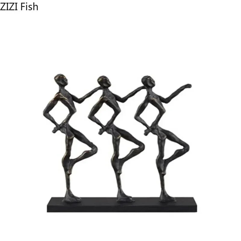 Abstract Dancing Figures Metal Sculpture Tabletop Decor