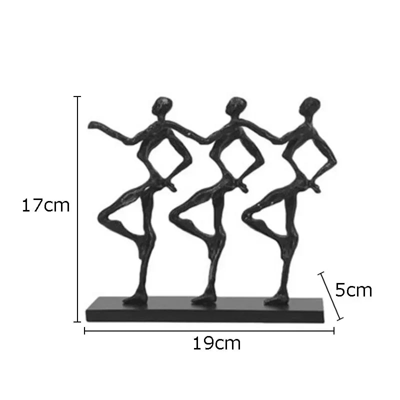 Abstract Dancing Figures Metal Sculpture Tabletop Decor